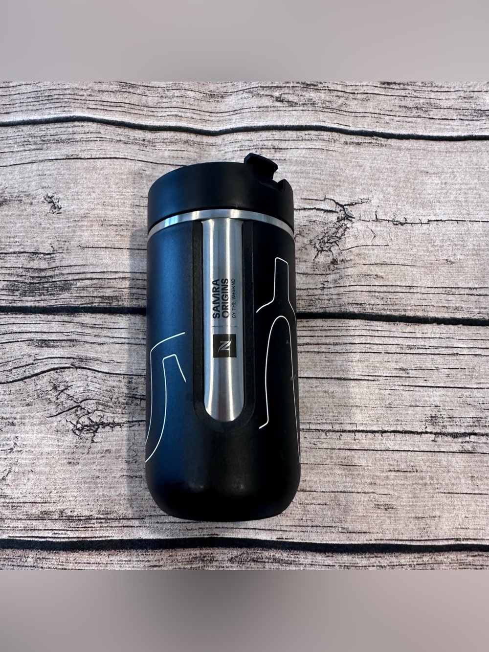 Nespresso Samra Origins by the Weeknd Stainless Steel & Black Travel Mug 13.5 oz